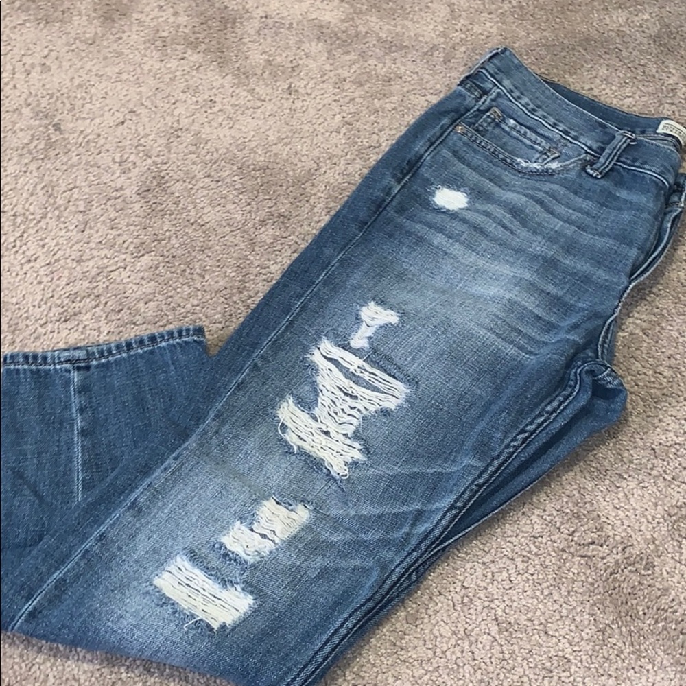 Straight Distressed Boyfriend Jeans